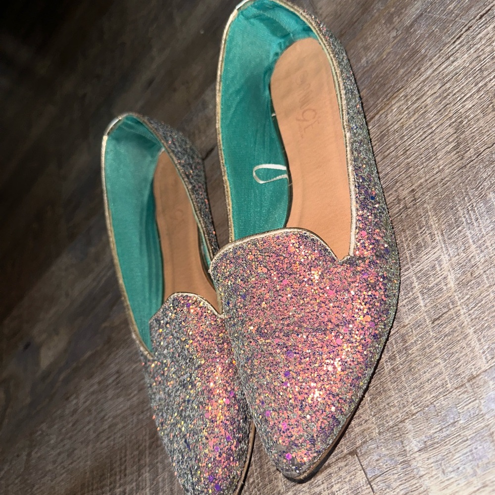 Rouge! Pink and Gold Sparkle Flats